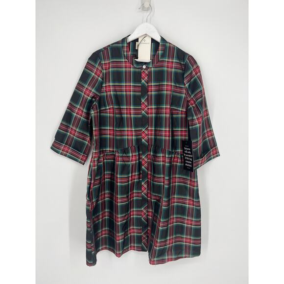 TUCKERNUCK Highland Tartan Royal Shirt Dress NWT Size XS - Picture 9 of 10
